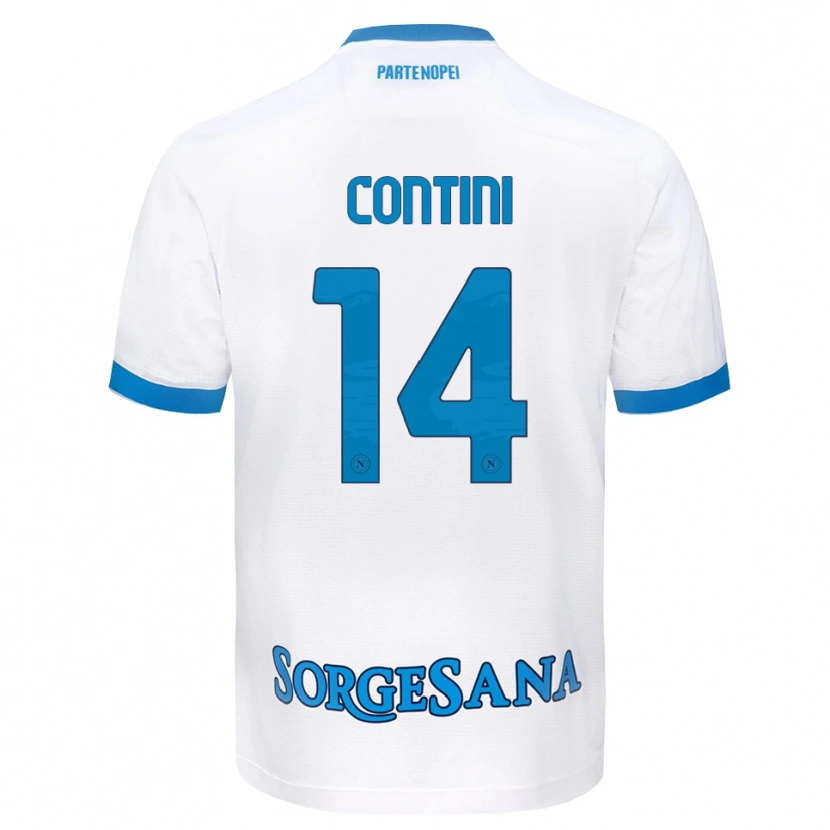 Danxen Dames Nikita Contini #14 Wit Hemelsblauw Uitshirt Uittenue 2026/27 T-Shirt