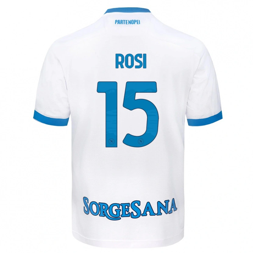 Danxen Dames Pasquale Rosi #15 Wit Hemelsblauw Uitshirt Uittenue 2026/27 T-Shirt