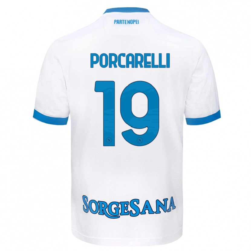 Danxen Dames Maddelena Porcarelli #19 Wit Hemelsblauw Uitshirt Uittenue 2026/27 T-Shirt