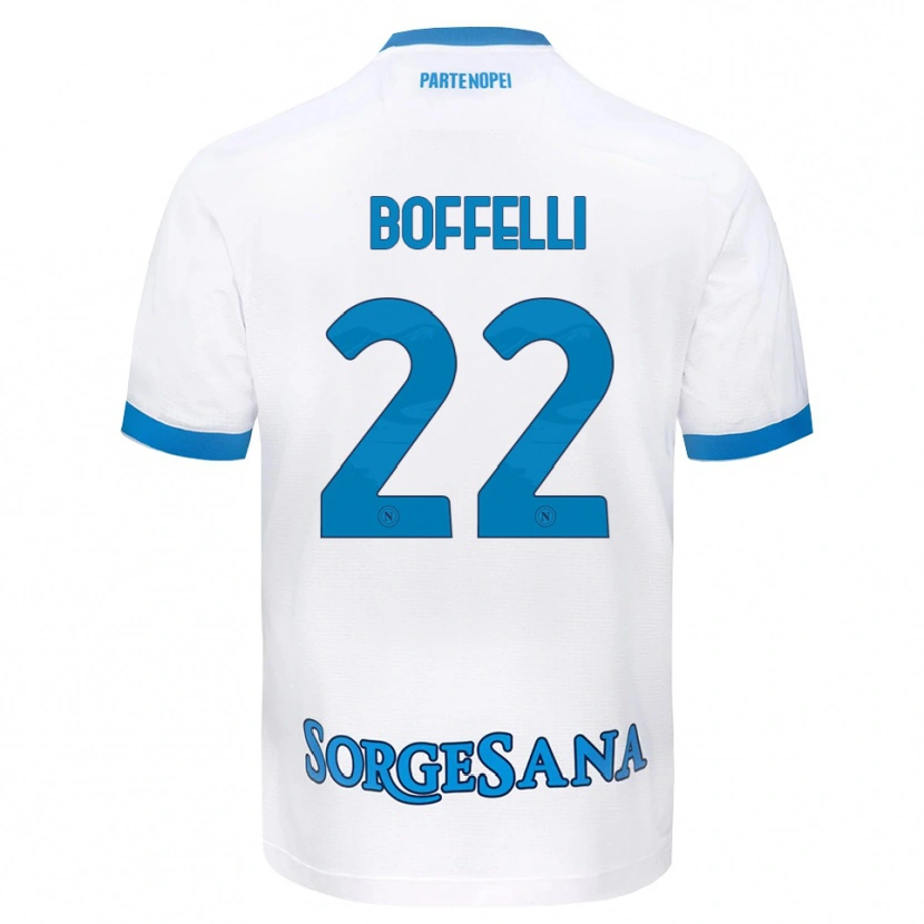 Danxen Dames Valerio Boffelli #22 Wit Hemelsblauw Uitshirt Uittenue 2026/27 T-Shirt