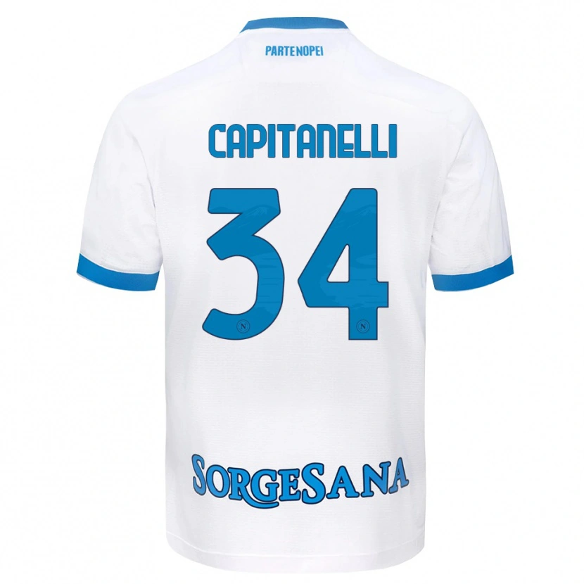 Danxen Dames Ilaria Capitanelli #34 Wit Hemelsblauw Uitshirt Uittenue 2026/27 T-Shirt
