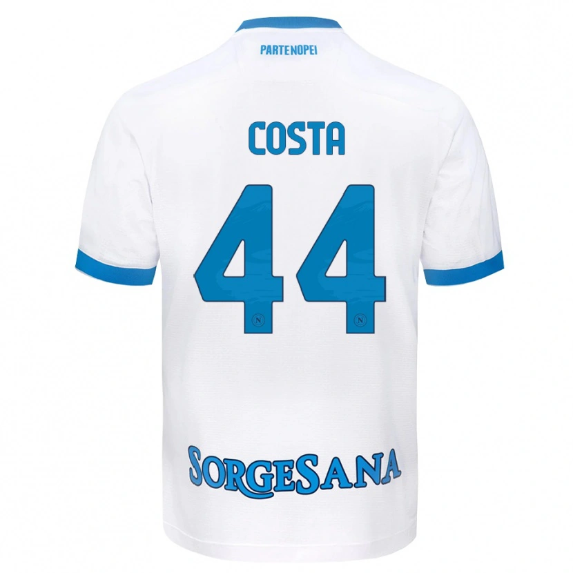 Danxen Dames Filippo Costa #44 Wit Hemelsblauw Uitshirt Uittenue 2026/27 T-Shirt