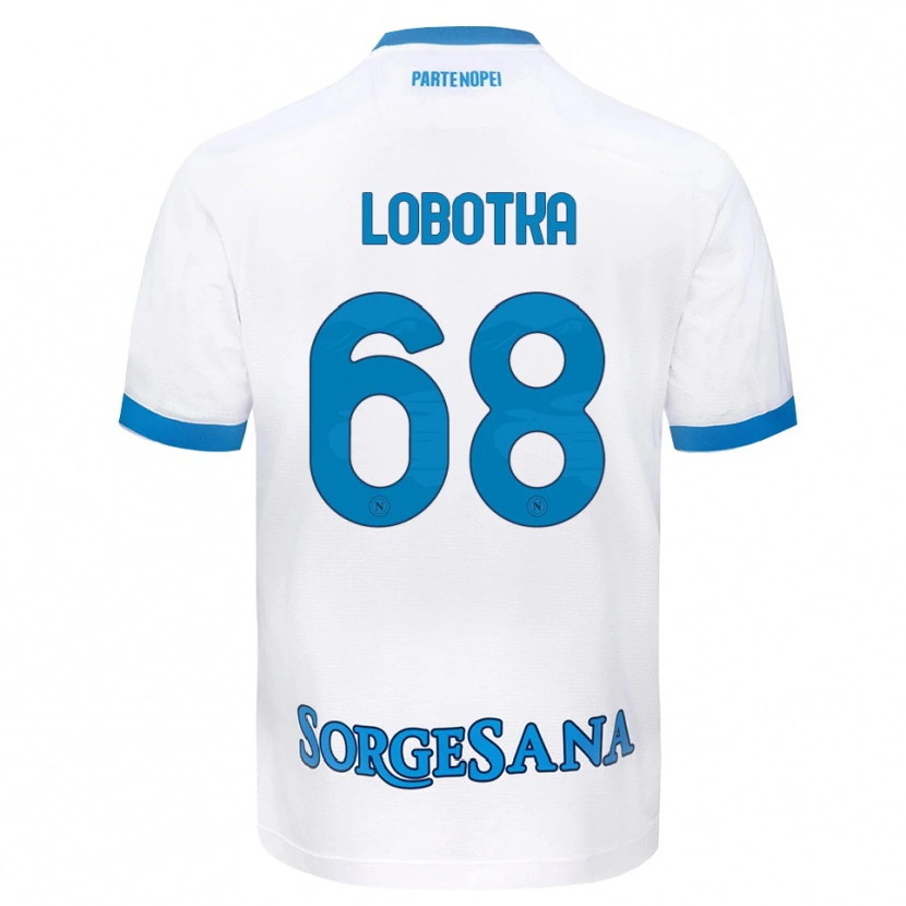 Danxen Dames Stanislav Lobotka #68 Wit Hemelsblauw Uitshirt Uittenue 2026/27 T-Shirt