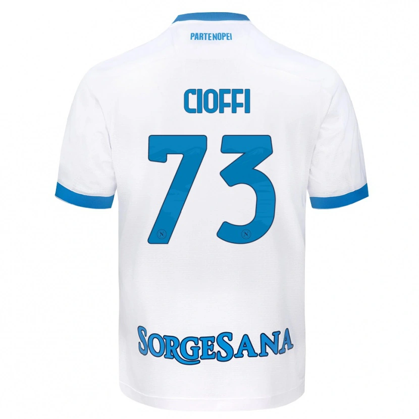 Danxen Dames Antonio Cioffi #73 Wit Hemelsblauw Uitshirt Uittenue 2026/27 T-Shirt