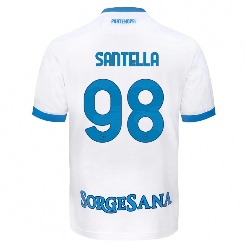 Danxen Dames Alessandro Santella #98 Wit Hemelsblauw Uitshirt Uittenue 2026/27 T-Shirt