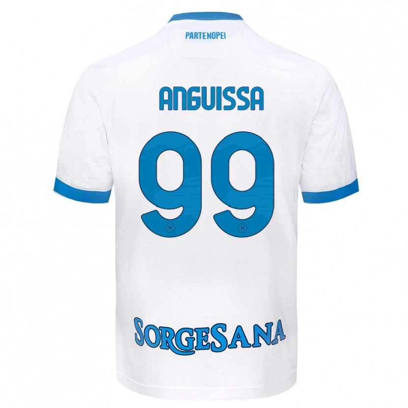 Danxen Dames Frank Anguissa #99 Wit Hemelsblauw Uitshirt Uittenue 2026/27 T-Shirt