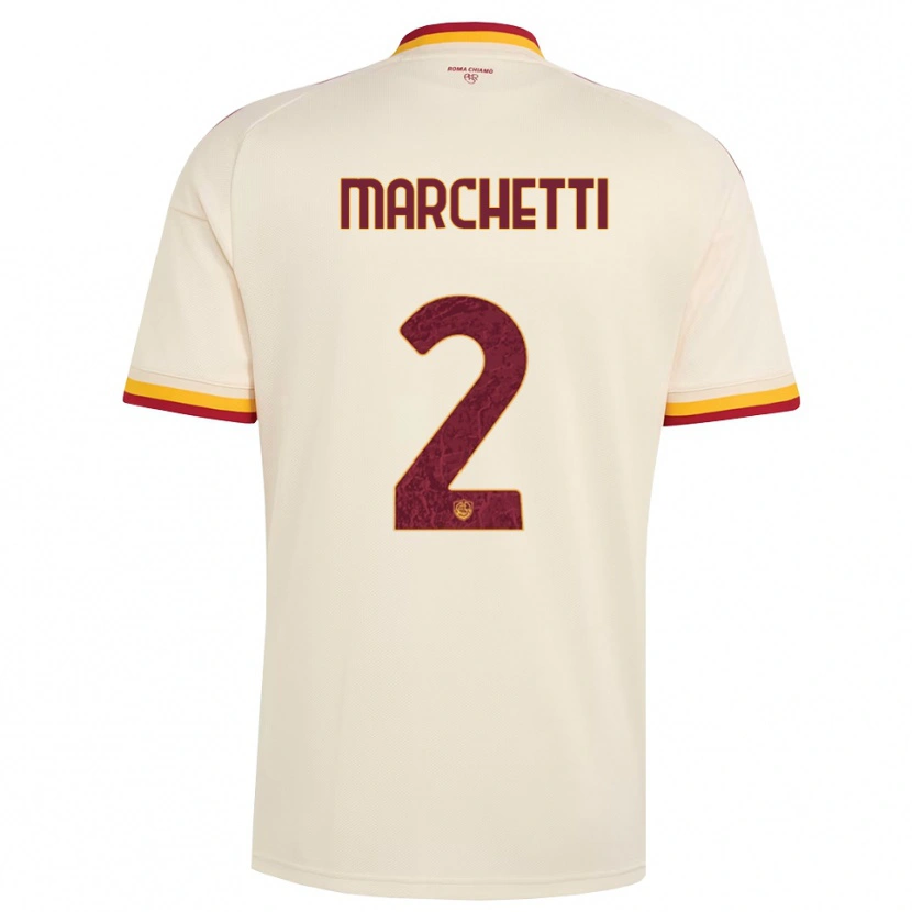 Danxen Dames Tommaso Marchetti #2 Champagne Rood Geel Uitshirt Uittenue 2026/27 T-Shirt