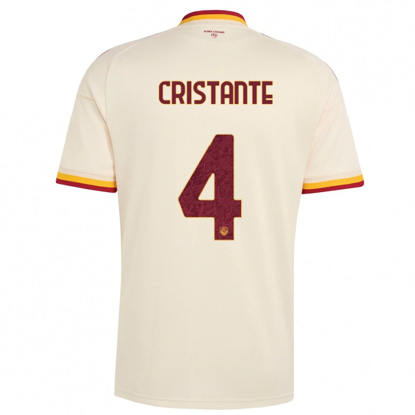 Danxen Dames Bryan Cristante #4 Champagne Rood Geel Uitshirt Uittenue 2026/27 T-Shirt