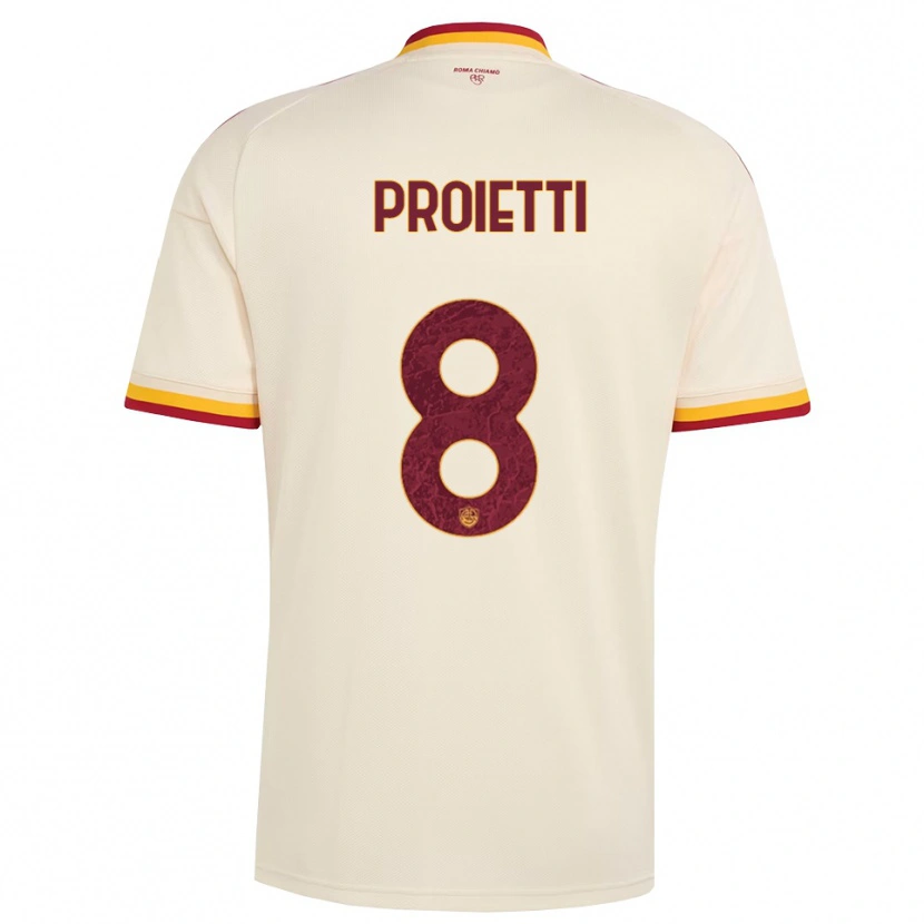 Danxen Dames Mauro Proietti #8 Champagne Rood Geel Uitshirt Uittenue 2026/27 T-Shirt