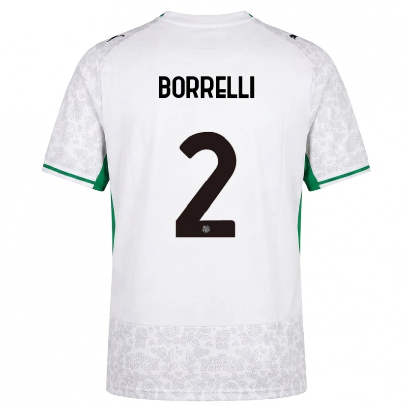 Danxen Dames Michele Borrelli #2 Wit Zwart Groen Uitshirt Uittenue 2026/27 T-Shirt