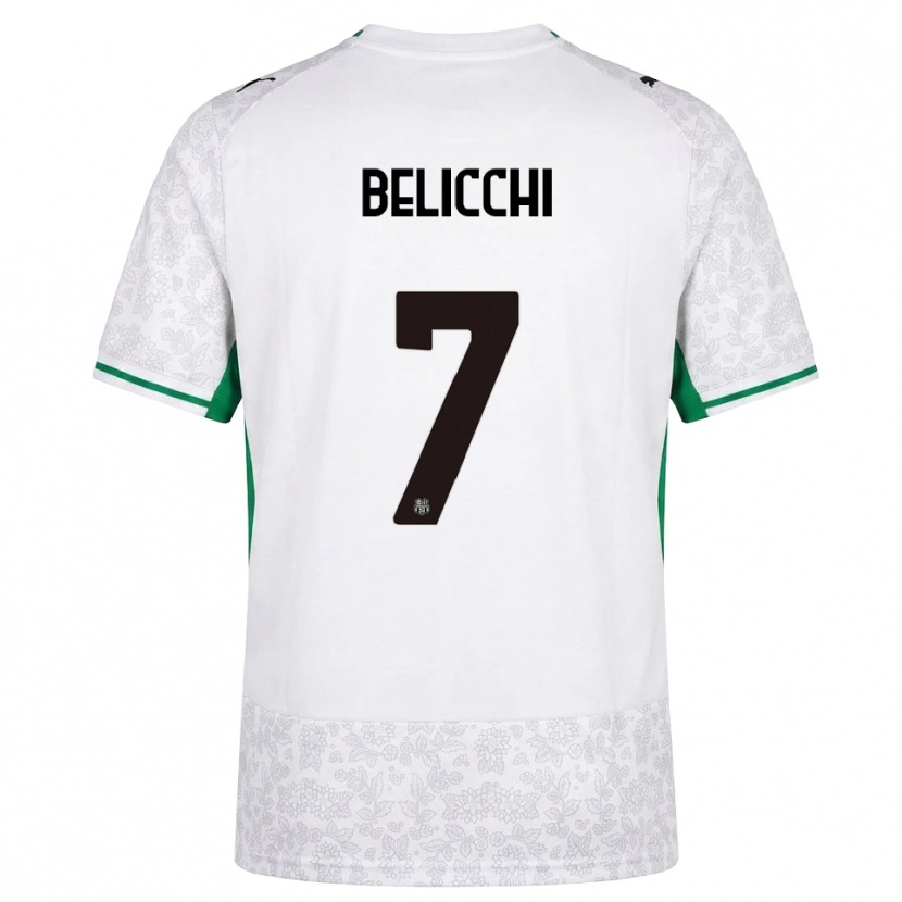 Danxen Dames Gianmarco Belicchi #7 Wit Zwart Groen Uitshirt Uittenue 2026/27 T-Shirt