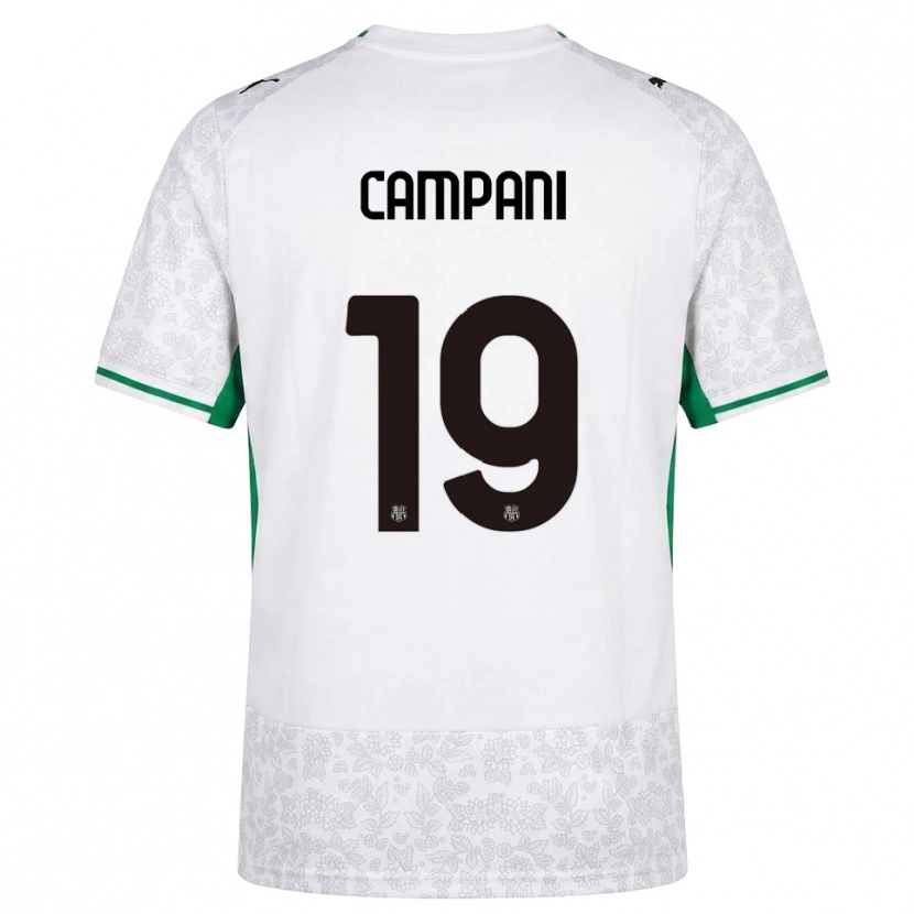 Danxen Dames Andrea Campani #19 Wit Zwart Groen Uitshirt Uittenue 2026/27 T-Shirt