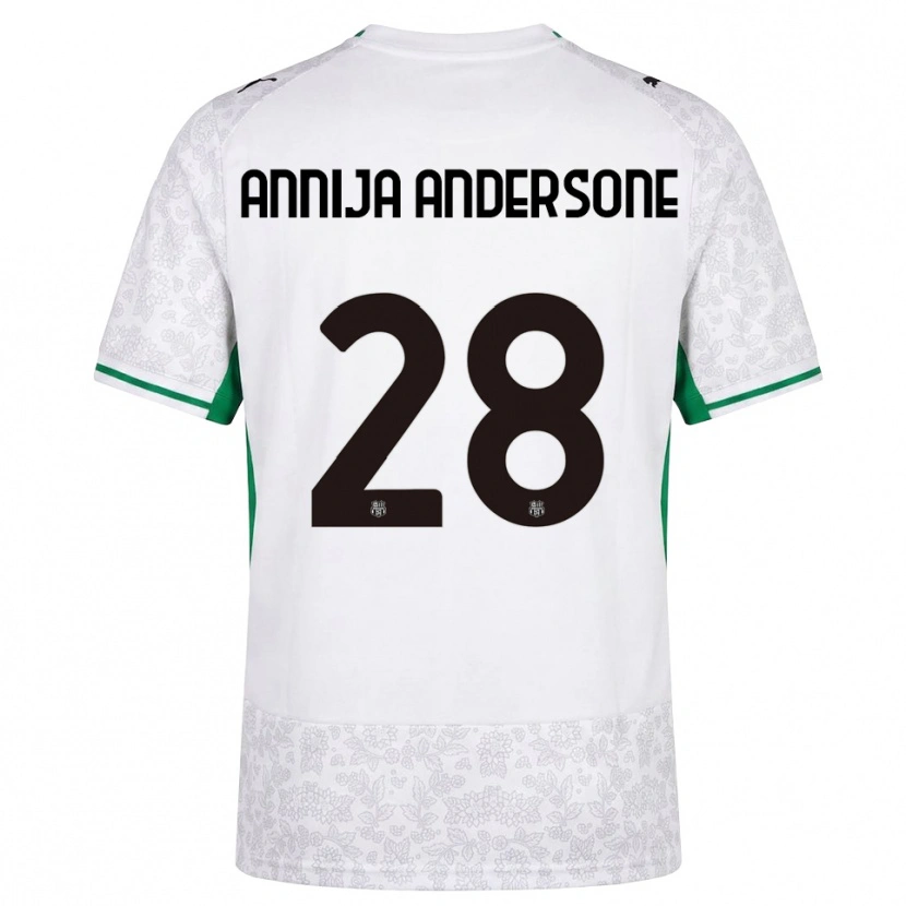 Danxen Dames Gabriela Annija Andersone #28 Wit Zwart Groen Uitshirt Uittenue 2026/27 T-Shirt