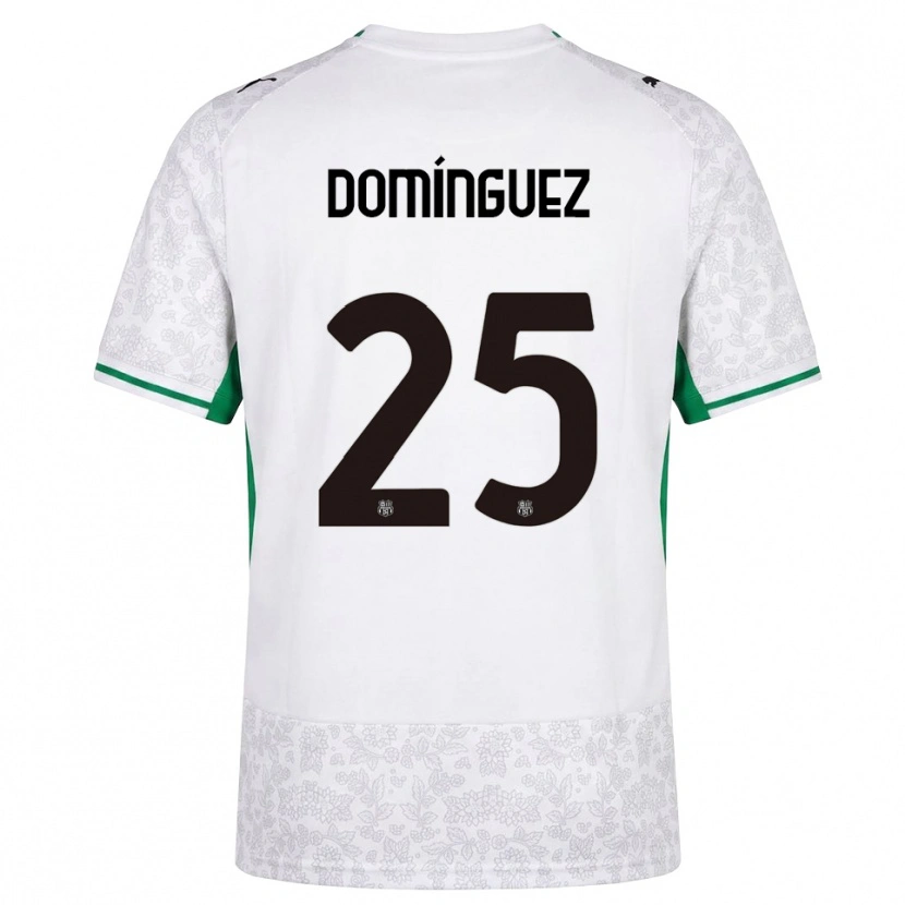 Danxen Dames Benja Domínguez #25 Wit Zwart Groen Uitshirt Uittenue 2026/27 T-Shirt