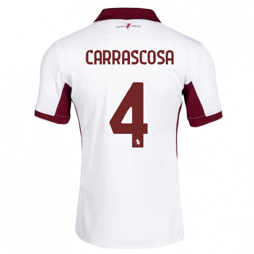 Danxen Dames Manuel Carrascosa #4 Bordeauxrood Wit Rood Uitshirt Uittenue 2026/27 T-Shirt