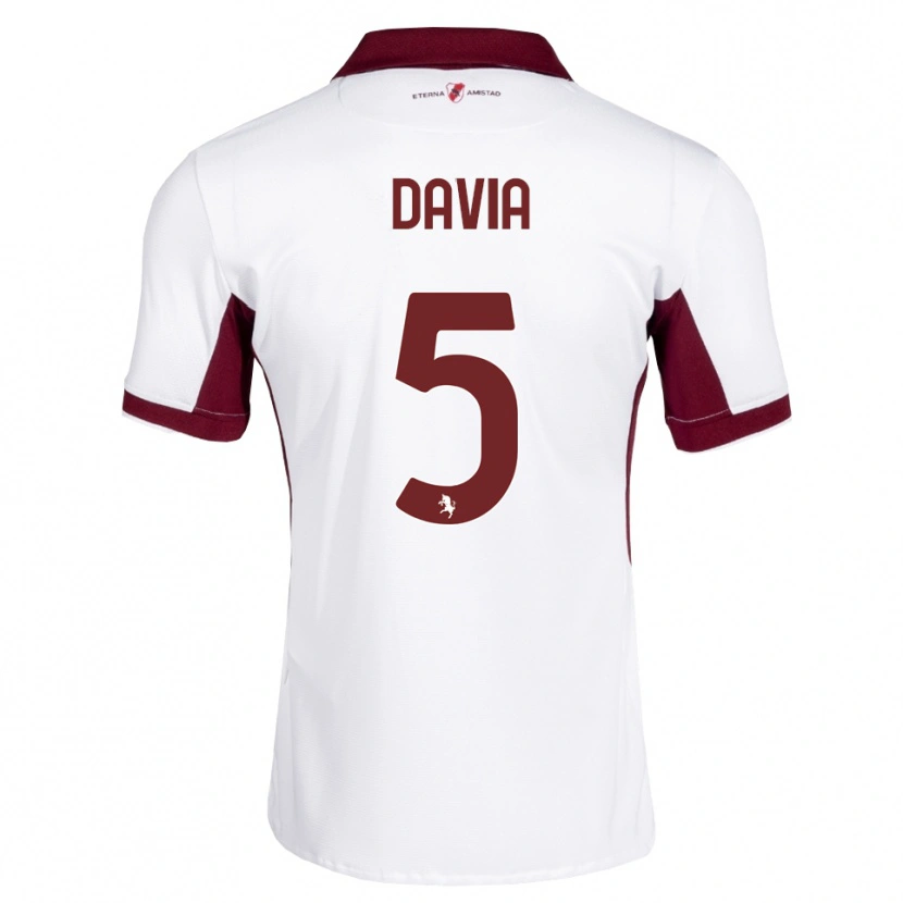 Danxen Dames Emiliano Davia #5 Bordeauxrood Wit Rood Uitshirt Uittenue 2026/27 T-Shirt