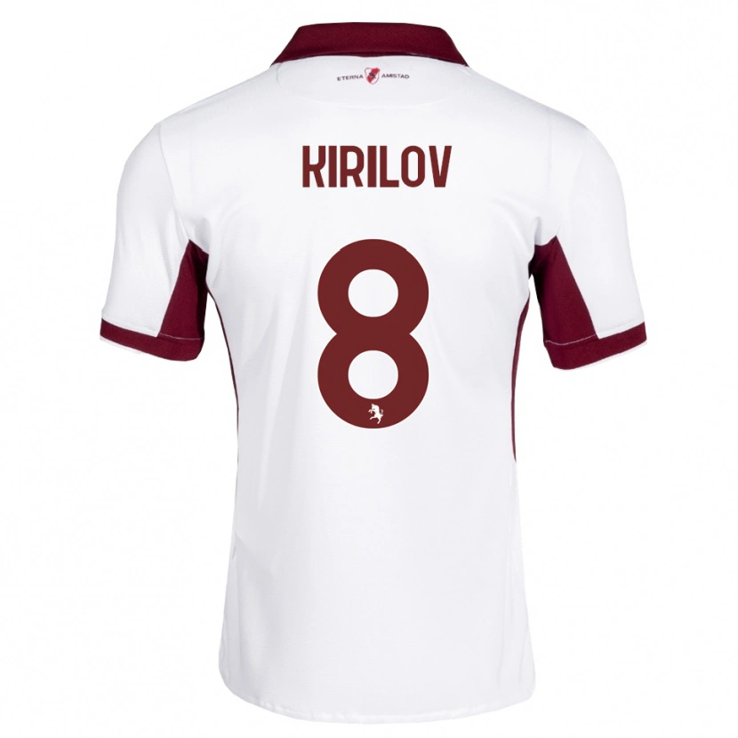 Danxen Dames Martin Kirilov #8 Bordeauxrood Wit Rood Uitshirt Uittenue 2026/27 T-Shirt