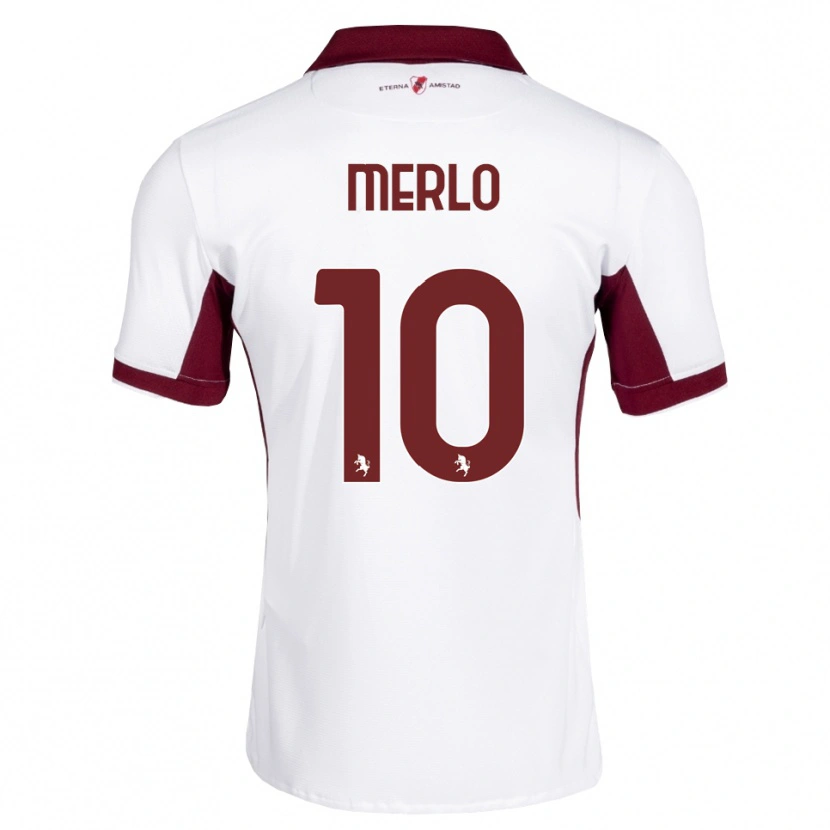 Danxen Dames Mattia Merlo #10 Bordeauxrood Wit Rood Uitshirt Uittenue 2026/27 T-Shirt