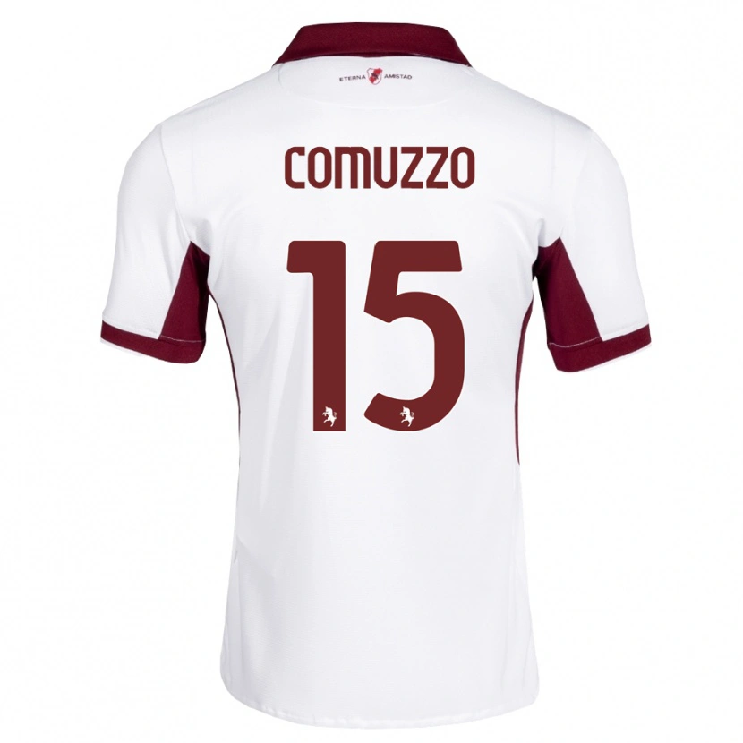 Danxen Dames Pietro Comuzzo #15 Bordeauxrood Wit Rood Uitshirt Uittenue 2026/27 T-Shirt
