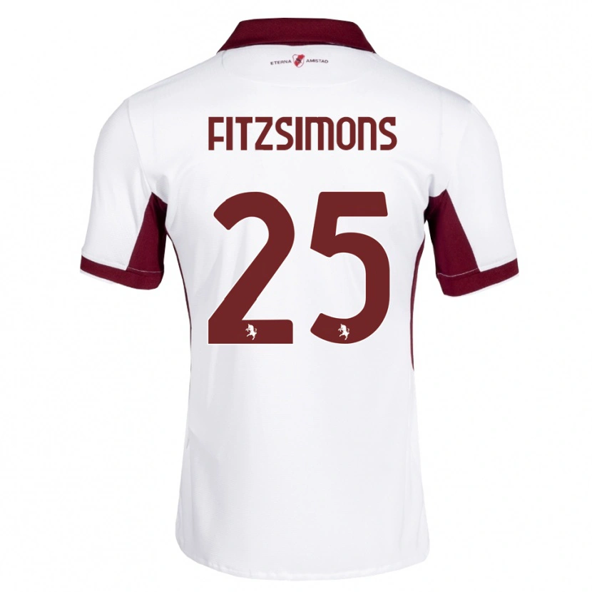 Danxen Dames Luke Fitzsimons #25 Bordeauxrood Wit Rood Uitshirt Uittenue 2026/27 T-Shirt