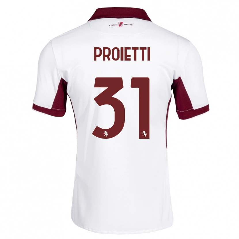 Danxen Dames Riccardo Proietti #31 Bordeauxrood Wit Rood Uitshirt Uittenue 2026/27 T-Shirt