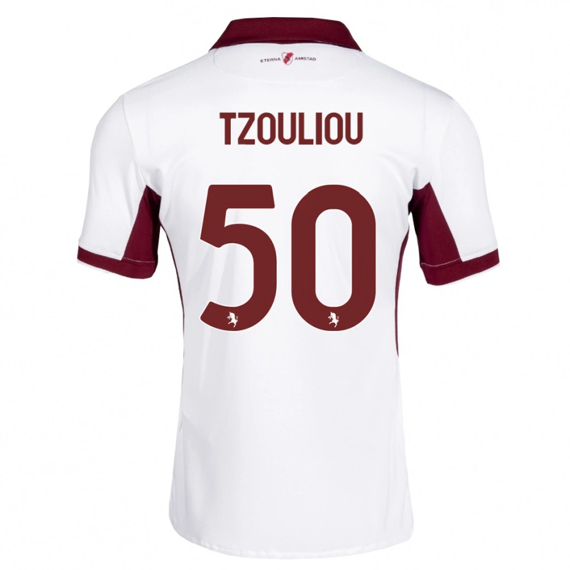 Danxen Dames Dimitrianos Tzouliou #50 Bordeauxrood Wit Rood Uitshirt Uittenue 2026/27 T-Shirt