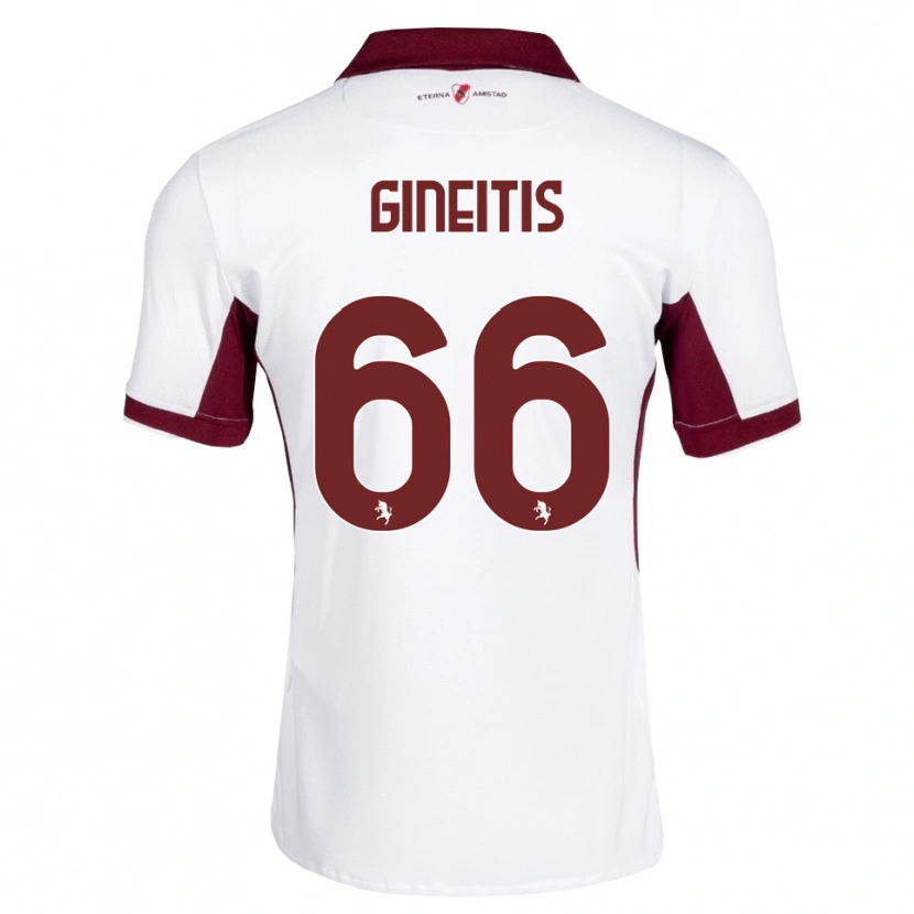 Danxen Dames Gvidas Gineitis #66 Bordeauxrood Wit Rood Uitshirt Uittenue 2026/27 T-Shirt