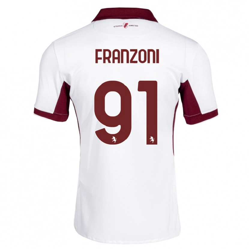 Danxen Dames Nicolò Franzoni #91 Bordeauxrood Wit Rood Uitshirt Uittenue 2026/27 T-Shirt