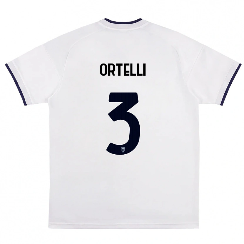 Danxen Dames Manuel Ortelli #3 Wit Rood Koninklijk Blauw Uitshirt Uittenue 2026/27 T-Shirt