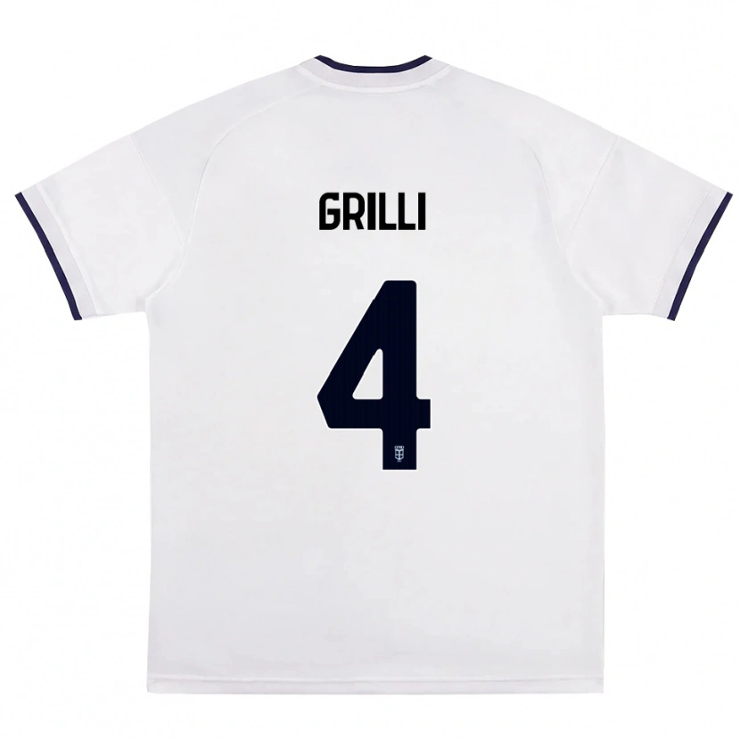 Danxen Dames Federico Grilli #4 Wit Rood Koninklijk Blauw Uitshirt Uittenue 2026/27 T-Shirt