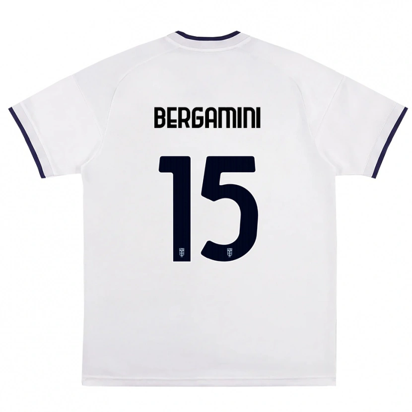 Danxen Dames Mattia Bergamini #15 Wit Rood Koninklijk Blauw Uitshirt Uittenue 2026/27 T-Shirt