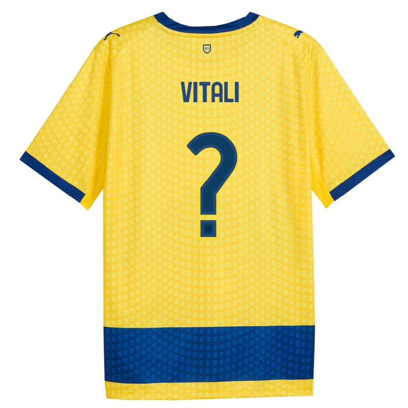 Danxen Dames Lorenzo Vitali #0 Geel Blauw Zwart Uitshirt Uittenue 2026/27 T-Shirt