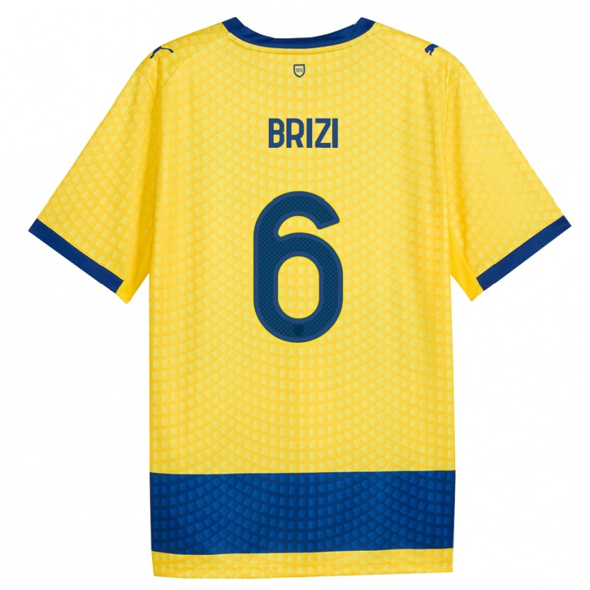 Danxen Dames Andrea Brizi #6 Geel Blauw Zwart Uitshirt Uittenue 2026/27 T-Shirt