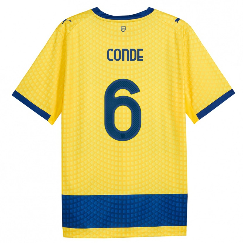 Danxen Dames Bernardo Conde #6 Geel Blauw Zwart Uitshirt Uittenue 2026/27 T-Shirt