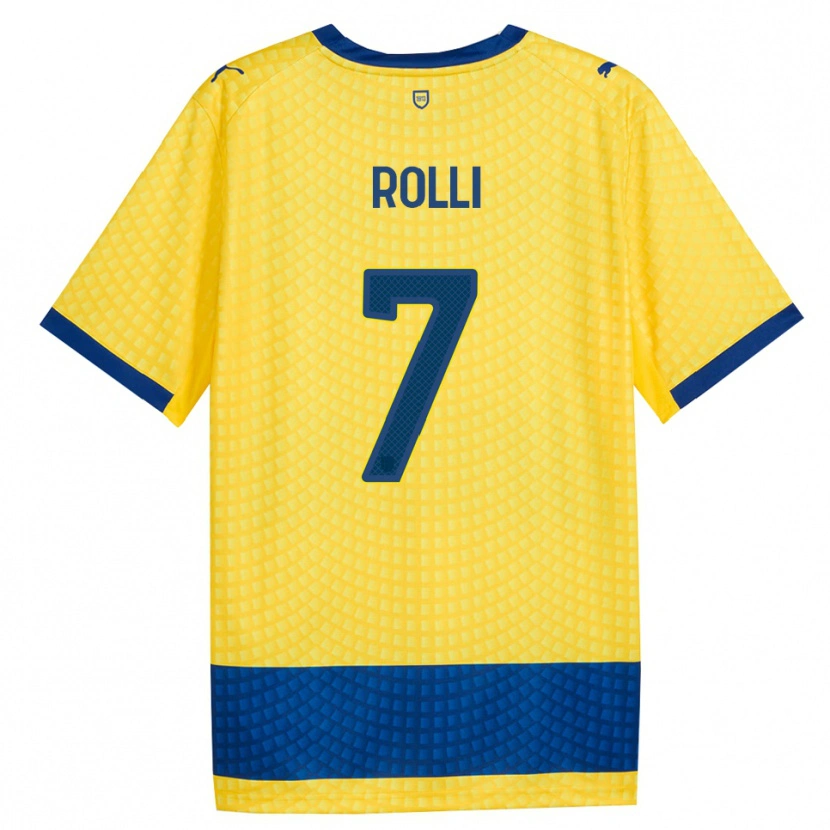 Danxen Dames Riccardo Rolli #7 Geel Blauw Zwart Uitshirt Uittenue 2026/27 T-Shirt