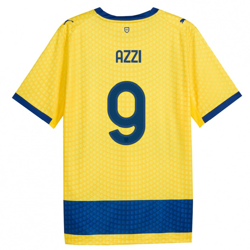 Danxen Dames Federico Azzi #9 Geel Blauw Zwart Uitshirt Uittenue 2026/27 T-Shirt