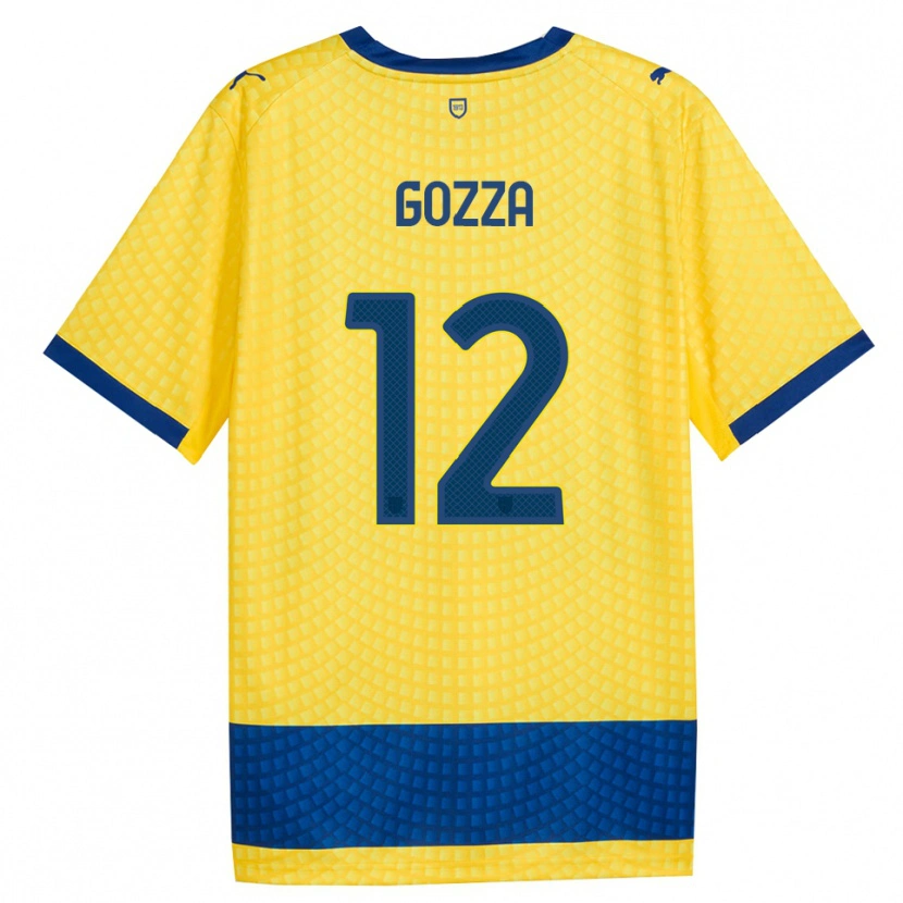 Danxen Dames Luca Gozza #12 Geel Blauw Zwart Uitshirt Uittenue 2026/27 T-Shirt