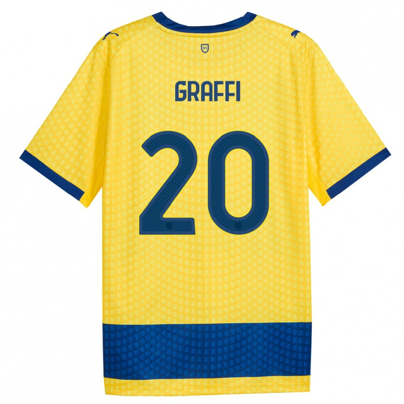 Danxen Dames Jacopo Graffi #20 Geel Blauw Zwart Uitshirt Uittenue 2026/27 T-Shirt