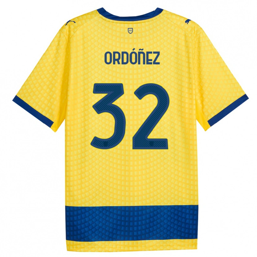 Danxen Dames Christian Ordóñez #32 Geel Blauw Zwart Uitshirt Uittenue 2026/27 T-Shirt