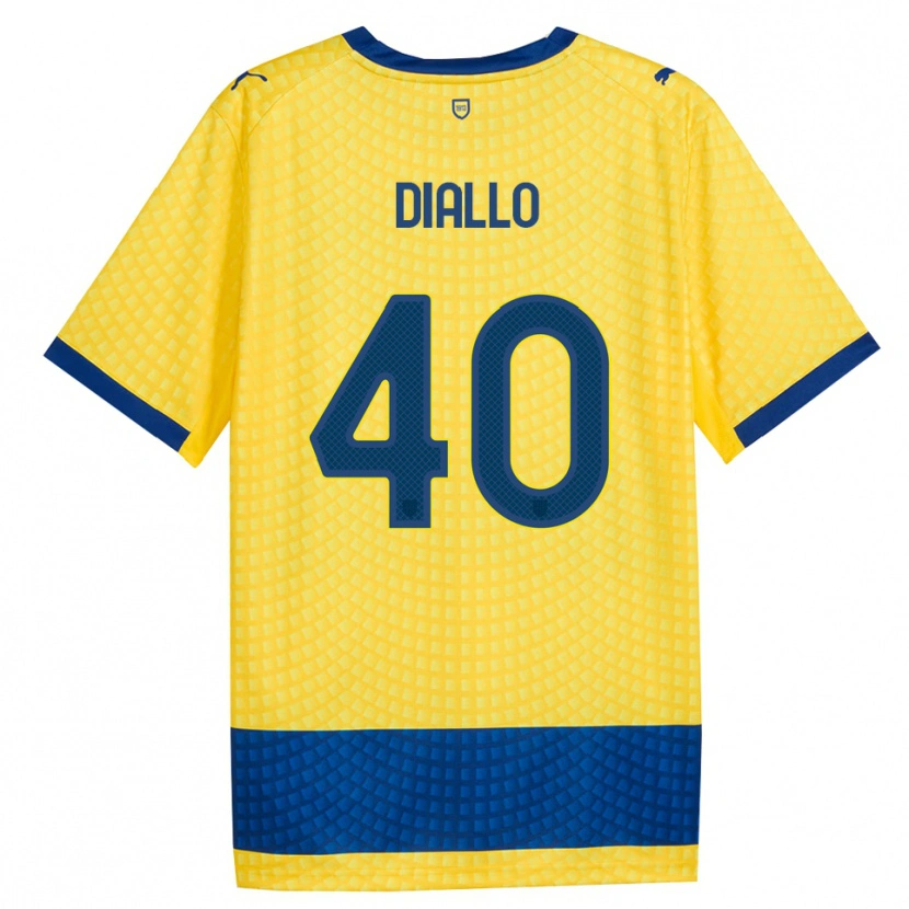 Danxen Dames Djibril Diallo #40 Geel Blauw Zwart Uitshirt Uittenue 2026/27 T-Shirt