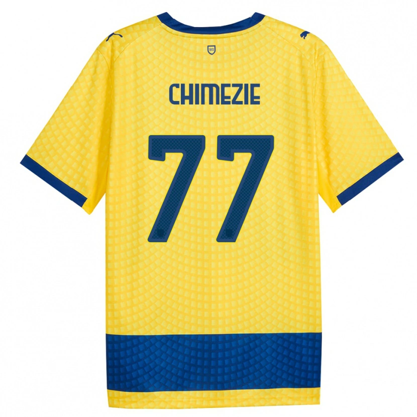 Danxen Dames Giorgio Chimezie #77 Geel Blauw Zwart Uitshirt Uittenue 2026/27 T-Shirt