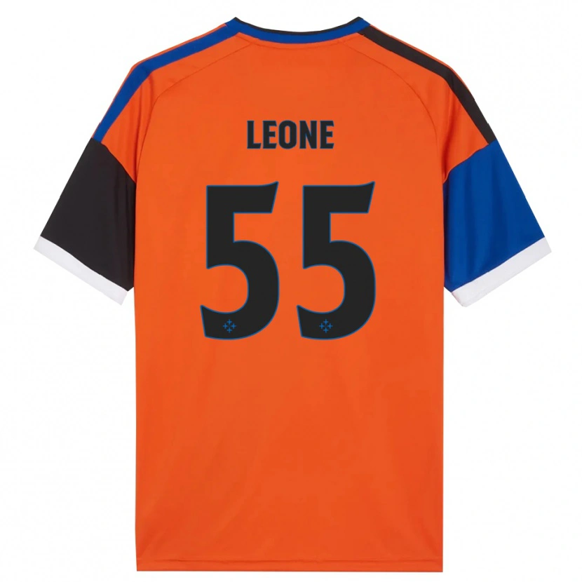 Danxen Dames Giuseppe Leone #55 Oranje Blauw Zwart Wit Uitshirt Uittenue 2026/27 T-Shirt