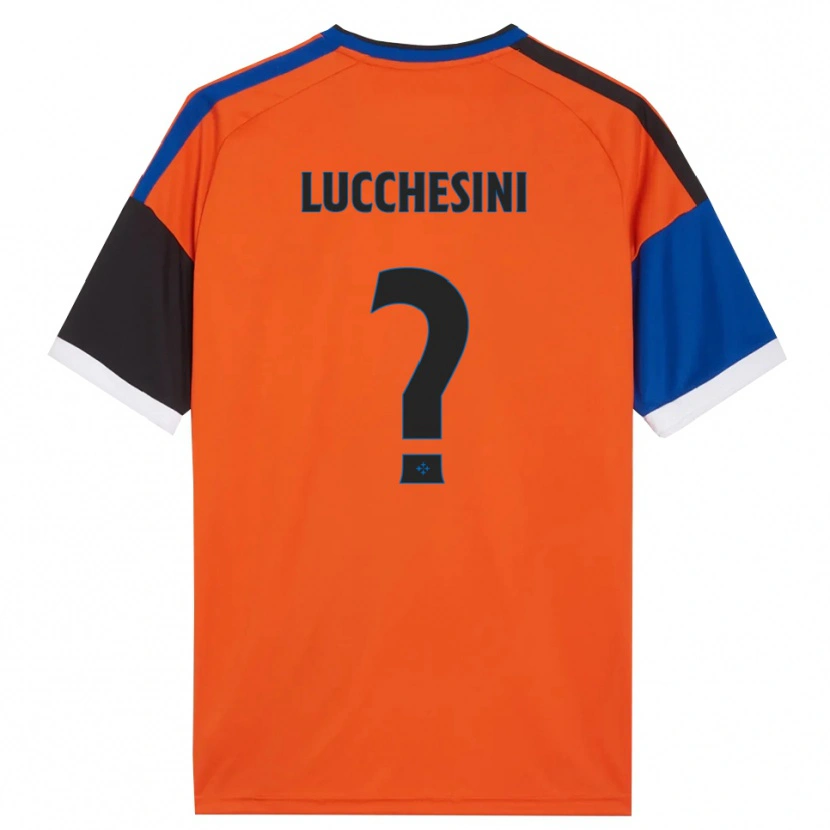 Danxen Dames Francesco Lucchesini #0 Oranje Blauw Zwart Wit Uitshirt Uittenue 2026/27 T-Shirt