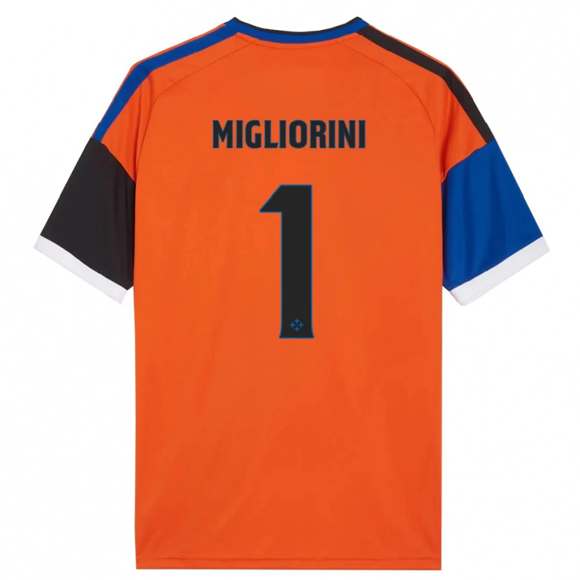 Danxen Dames Niccolò Migliorini #1 Oranje Blauw Zwart Wit Uitshirt Uittenue 2026/27 T-Shirt