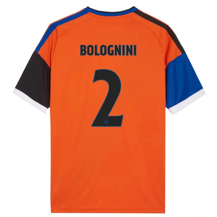 Danxen Dames Andrea Bolognini #2 Oranje Blauw Zwart Wit Uitshirt Uittenue 2026/27 T-Shirt