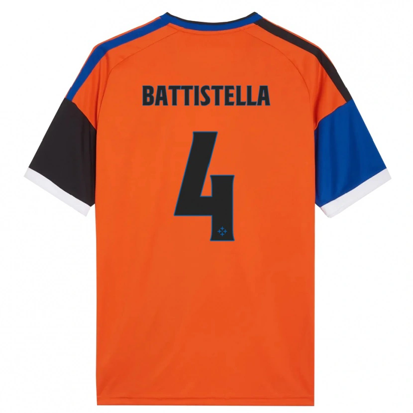 Danxen Dames Daniel Battistella #4 Oranje Blauw Zwart Wit Uitshirt Uittenue 2026/27 T-Shirt