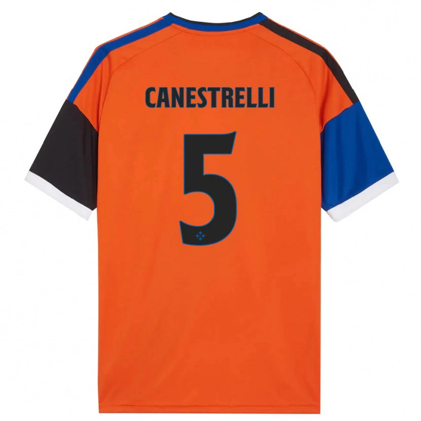 Danxen Dames Simone Canestrelli #5 Oranje Blauw Zwart Wit Uitshirt Uittenue 2026/27 T-Shirt
