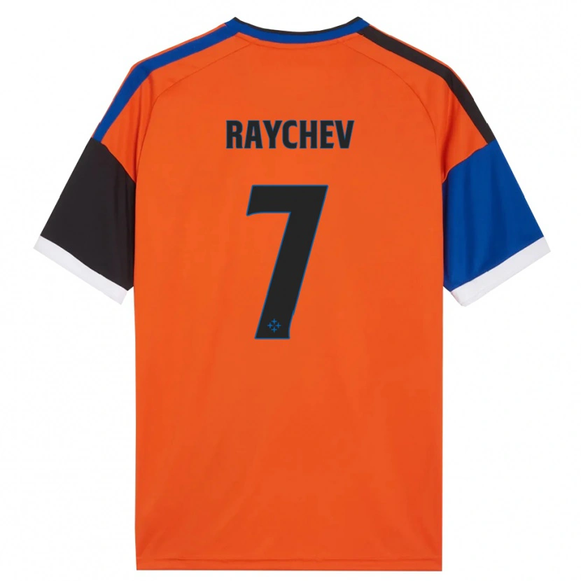 Danxen Dames Adrian Raychev #7 Oranje Blauw Zwart Wit Uitshirt Uittenue 2026/27 T-Shirt