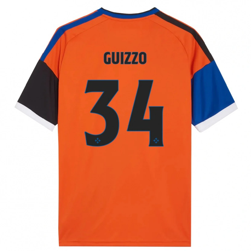 Danxen Dames Tommaso Guizzo #34 Oranje Blauw Zwart Wit Uitshirt Uittenue 2026/27 T-Shirt