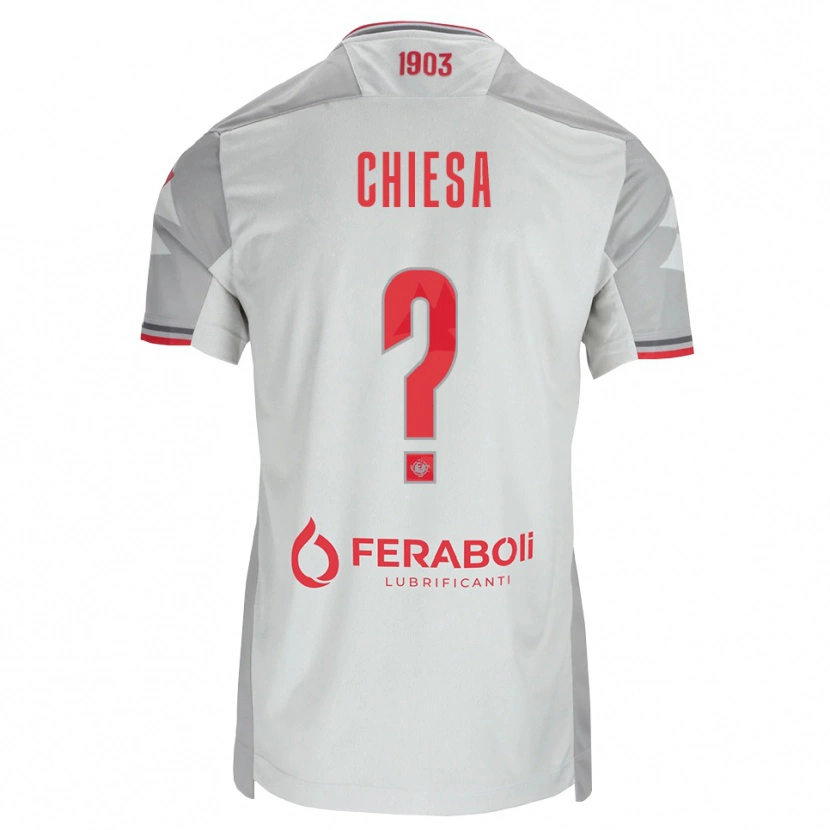 Danxen Dames Samuele Chiesa #0 Grijs Wit Rood Uitshirt Uittenue 2026/27 T-Shirt